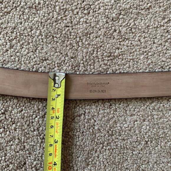 Dolce & Gabbana unisex black leather belt size 85 cm 34 inches - Picture 3 of 4